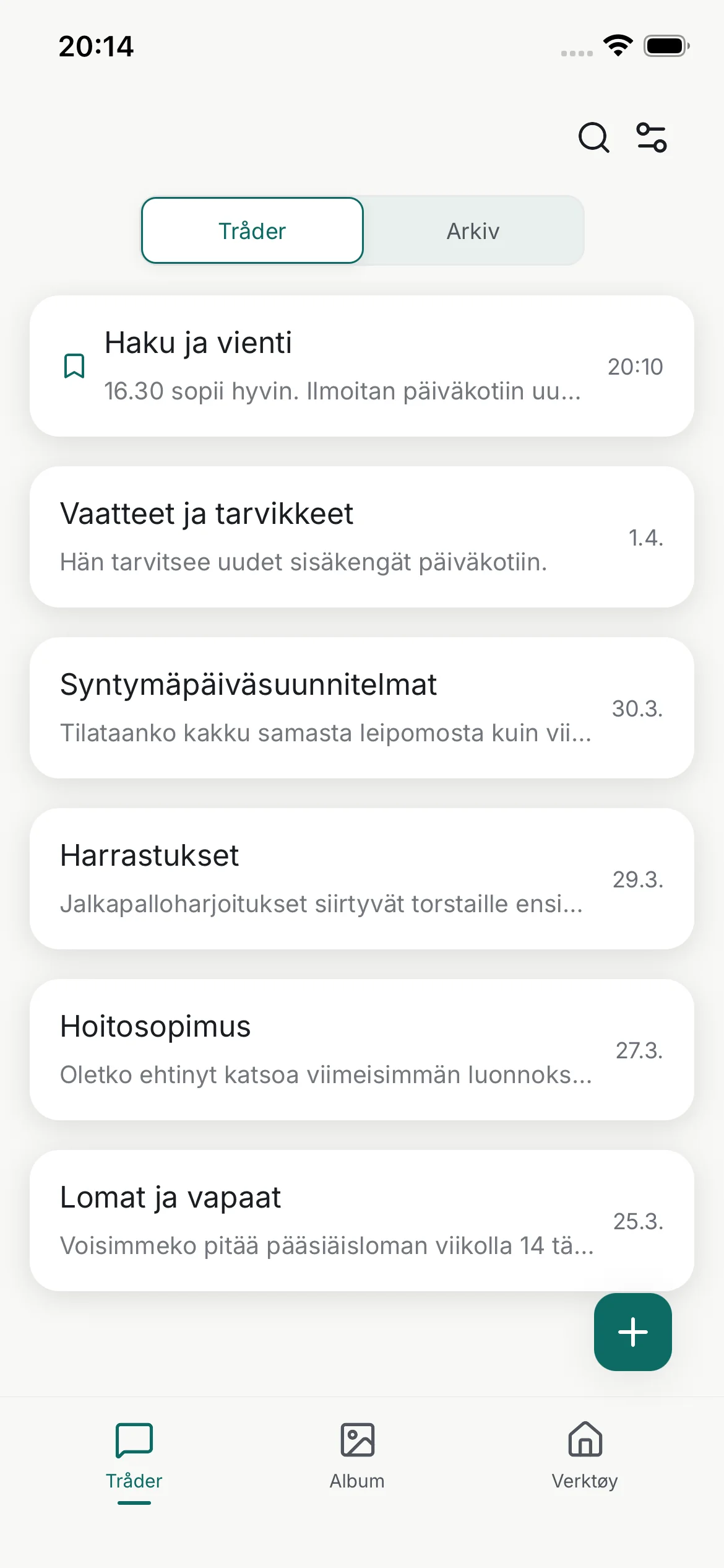 Keskustelunäkymä