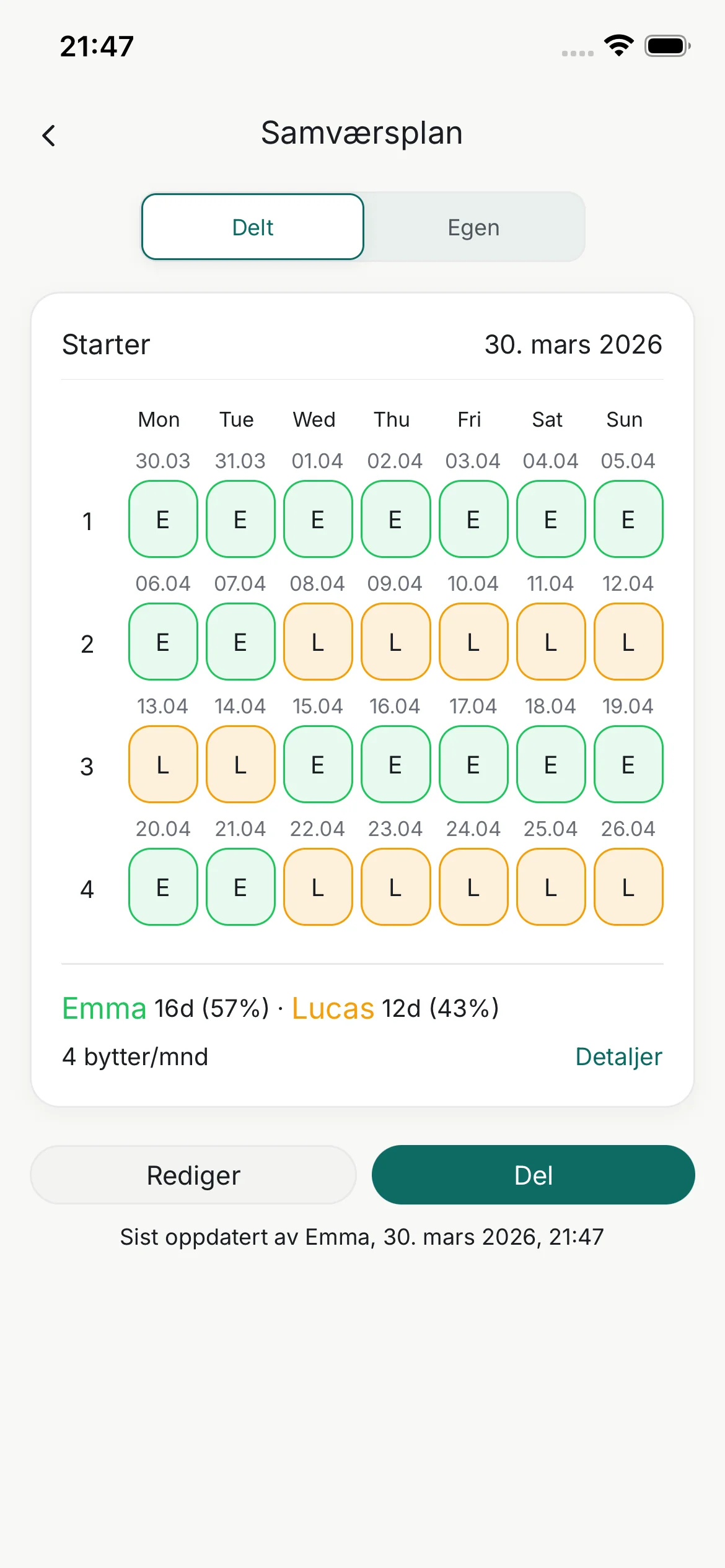 Samværsplan