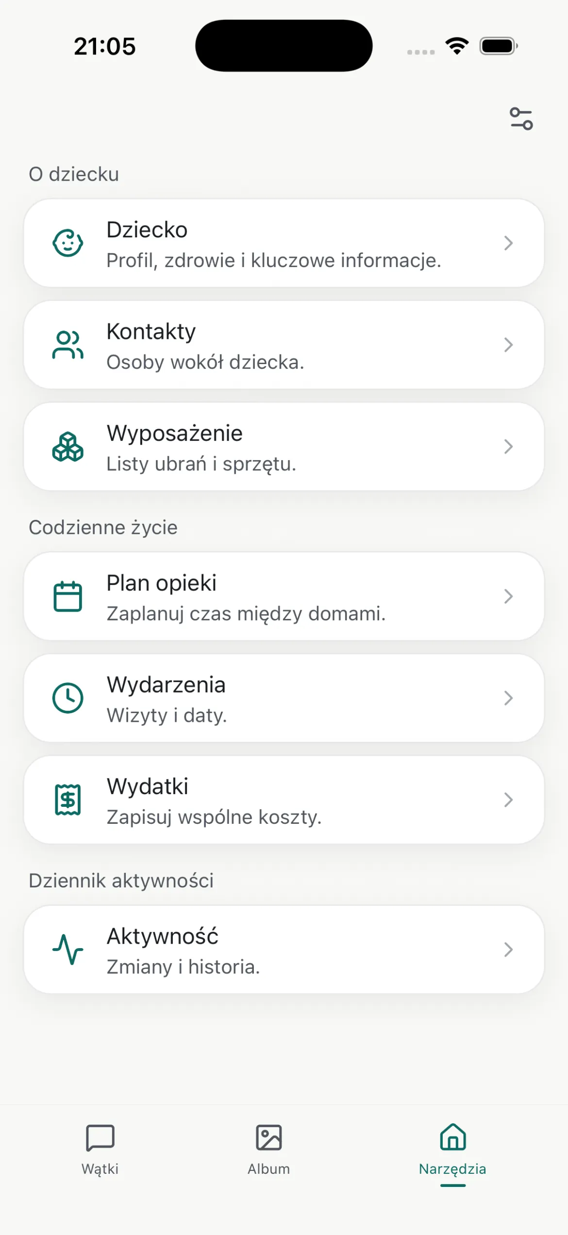 Ekran narzędzi